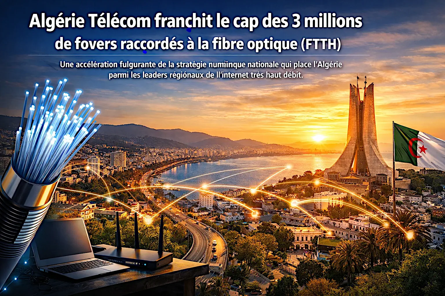 3 millions de foyers raccordés à la fibre optique (FTTH) par Algérie Télécom