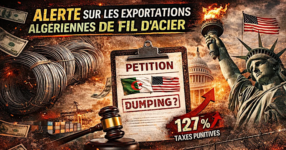 Une requête déposée en vue de l’imposition de droits compensateurs sur les importations de fil machine en acier au carbone et en acier allié en provenance d’Algérie.