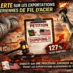 Une requête déposée en vue de l’imposition de droits compensateurs sur les importations de fil machine en acier au carbone et en acier allié en provenance d’Algérie.