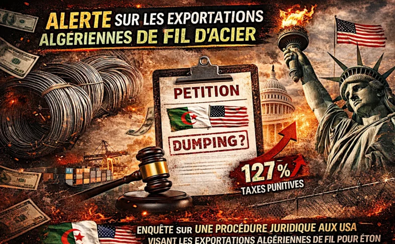 Une requête déposée en vue de l’imposition de droits compensateurs sur les importations de fil machine en acier au carbone et en acier allié en provenance d’Algérie.