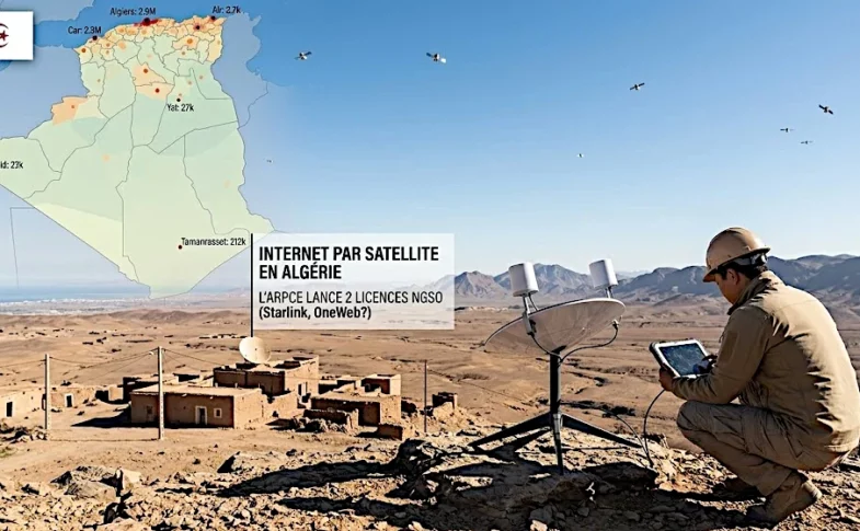 Appel pour consurrence pour couverture Internet, par satellite, en Algérie