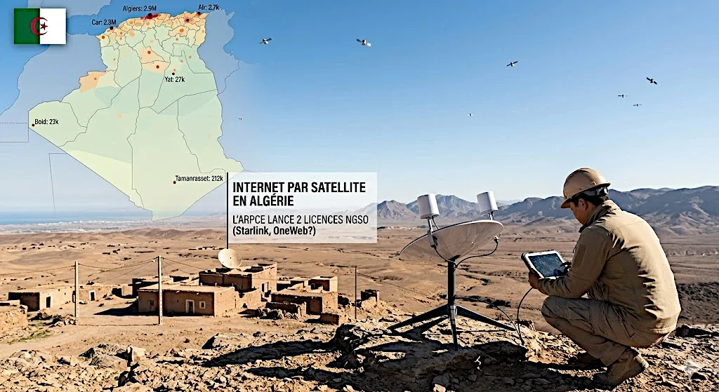 Appel pour consurrence pour couverture Internet, par satellite, en Algérie