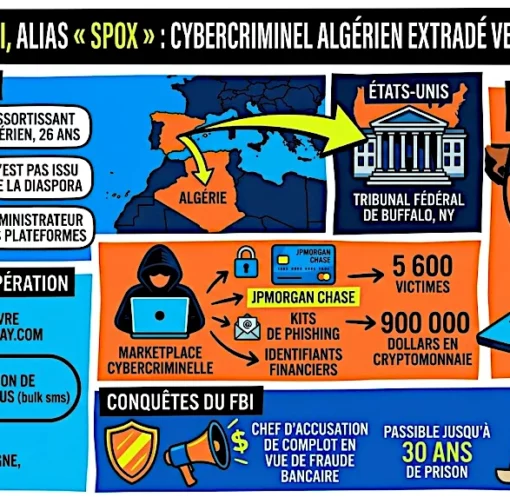 Le monde de la cybercriminalité vient de subir un nouveau coup de filet avec l'extradition récente vers les États-Unis d'un ressortissant algérien. Il s'agit d'Abdellah Belmilli